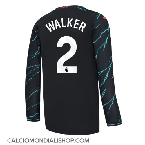 Maglie da calcio Manchester City Kyle Walker #2 Terza Maglia 2023-24 Manica Lunga
